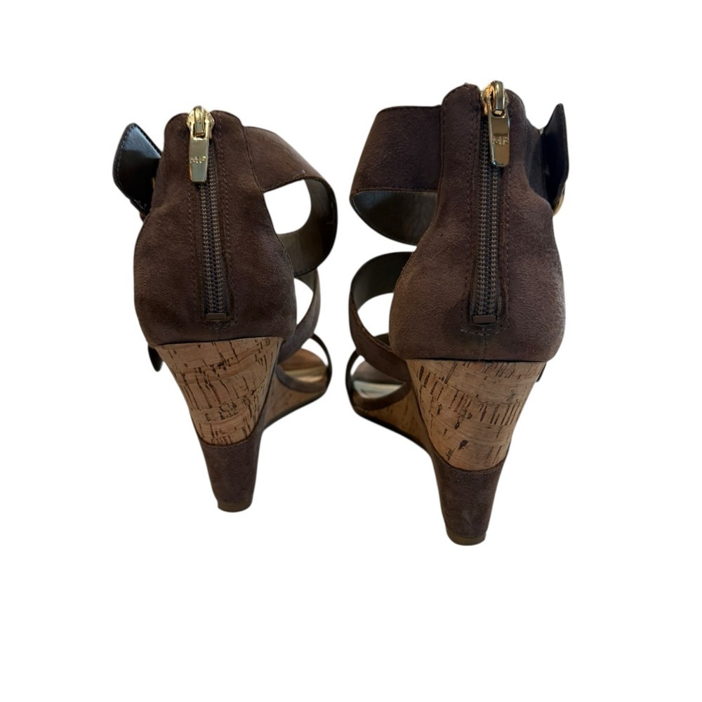 Mark Fisher Camber 8.5 Dark Brown Suede Cork Wedge Sandals - Picture 3 of 6